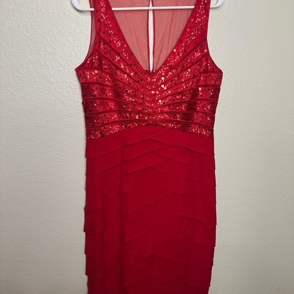 Chetta B Scarlet Backless Dress with Sequins